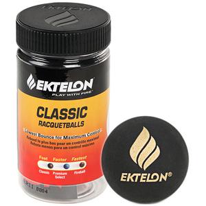 Ektelon Racquetball Balls x 3 Per Tube (Black Balls Single Dot)